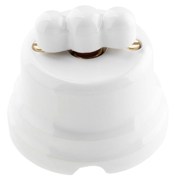 Pulsante Rotativo Diam. 75 Porcellana Serie Tonda